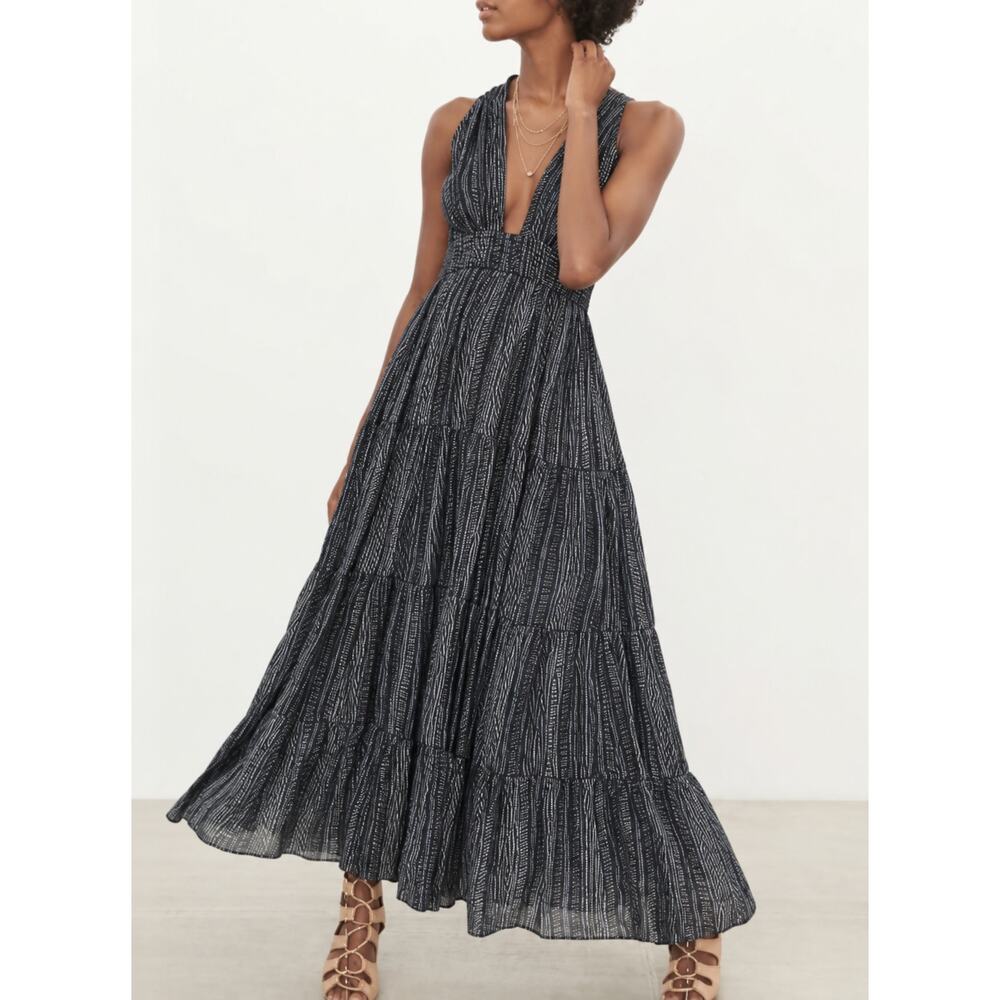 Carolina K Greta Tiered Maxi Dress Sz. M